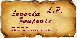 Lovorka Pantović vizit kartica